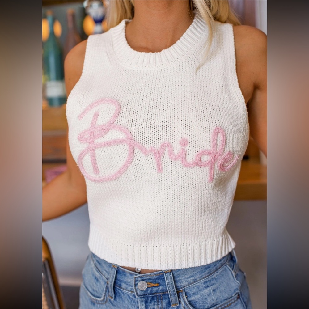 Like New Bride White Sweater Tank Top